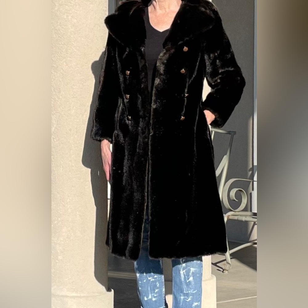 Vintage Glensea Faux Fur Coat by Glenoit - Size Small